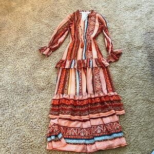 Aztec Tiered Maxi Dress